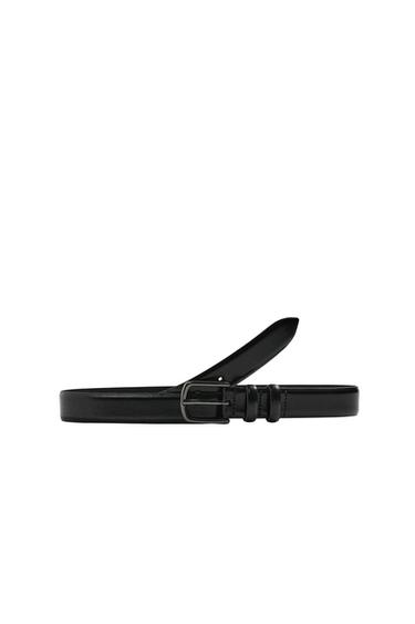 CINTURÓN PIEL ORIGINS - Negro de Zara