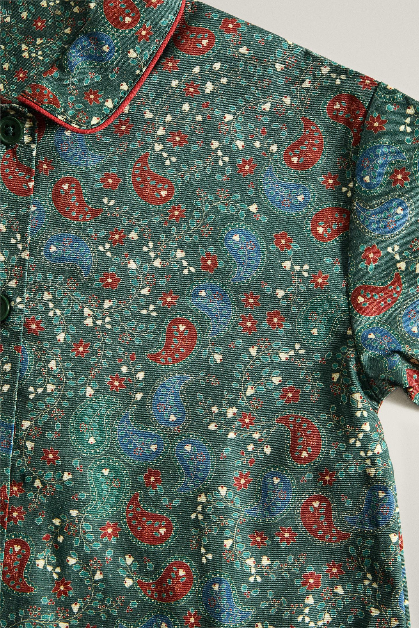 Комбинезон Zara Cotton Paisley Christmas Footed для малышей, цвет: Тёмный зелёный — фото 5