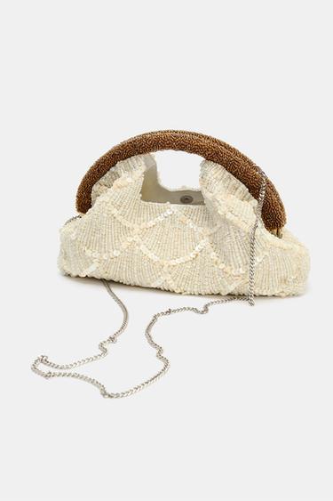 APPLIQUÉ CLUTCH BAG - Ecru by Zara