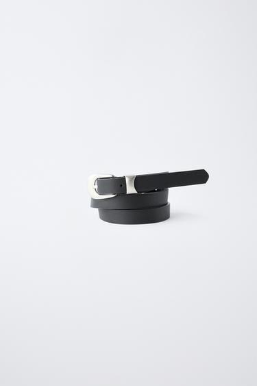 LEATHER EFFECT BELT - Black by Zara