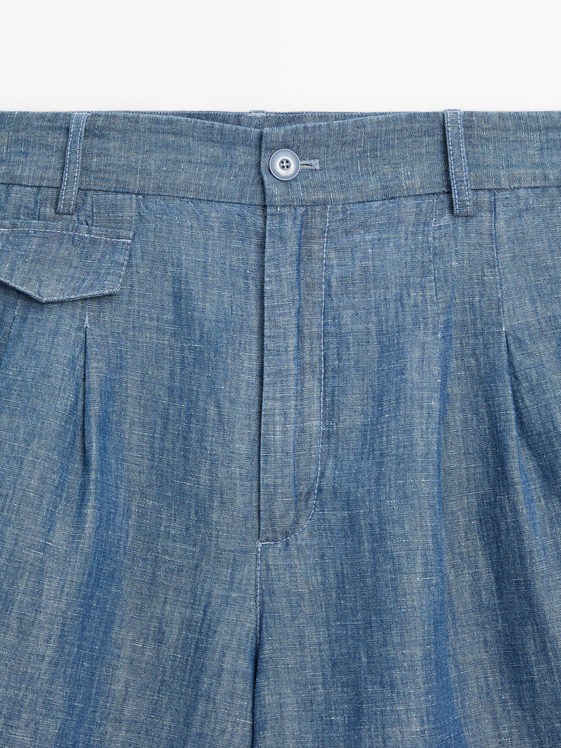 Bermuda avec poche coton et lin