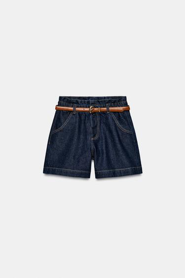 SHORT BAGGY AVEC CEINTURE - Bleu de Zara - Image 6