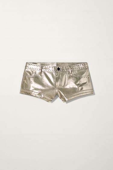 METALLIC LEATHER SHORTS KATE MOSS X ZARA - Silver by Zara