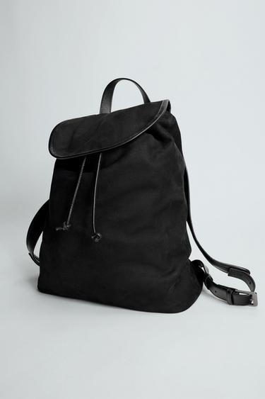 LEATHER BACKPACK - Black by Zara