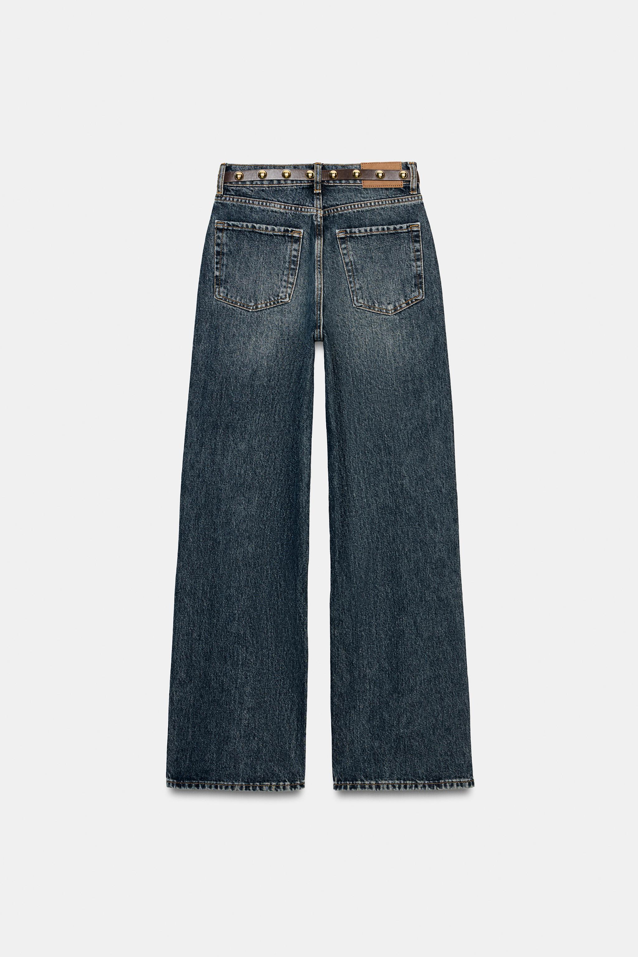 Z1975 HIGH WAISTED STRAIGHT TAPERED JEANS WITH BELT