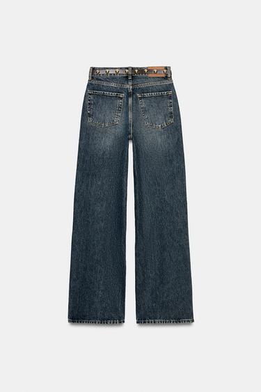 JEAN Z1975 DROIT EFFILÉ TAILLE HAUTE AVEC CEINTURE - Indigo de Zara - Image 8