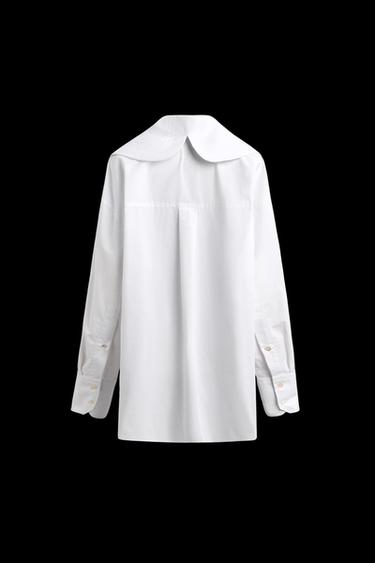 Zara PADDED COLLAR POPLIN SHIRT HARRY LAMBERT FOR ZARA X DISNEY - White