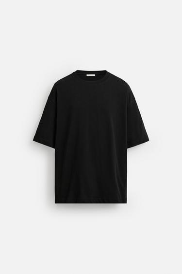 CONTRAST EMBROIDERY T-SHIRT - Black by Zara
