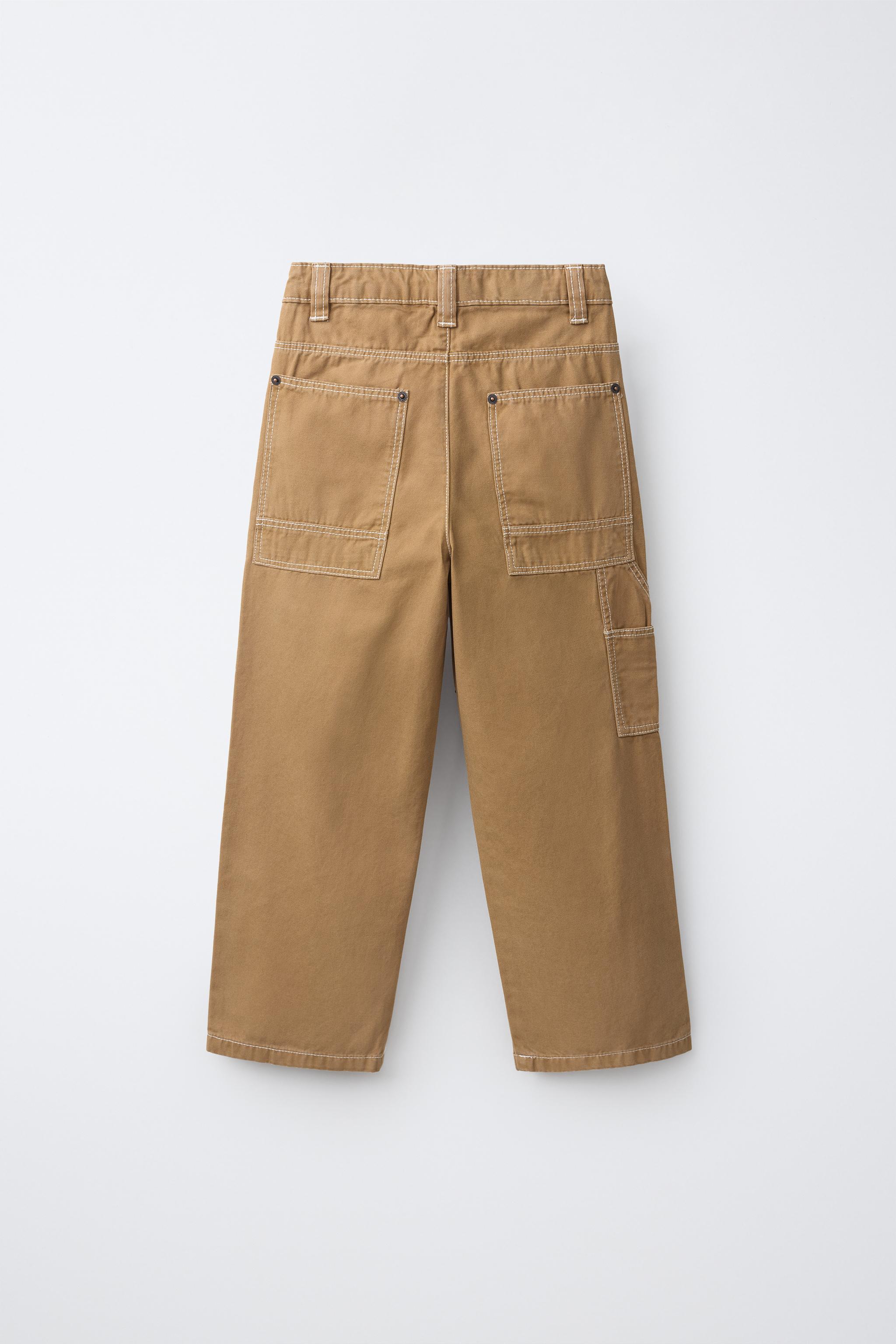 Детские брюки Zara TOPSTITCHED CARPENTER PANTS — фото 2