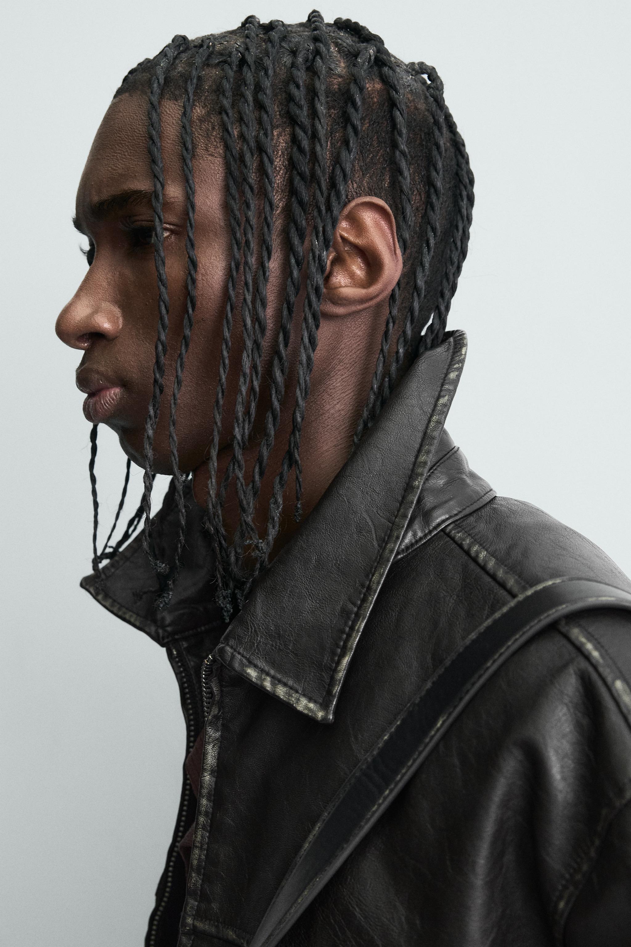 BLOUSON EN MATIÈRE SYNTHÉTIQUE LAVÉE