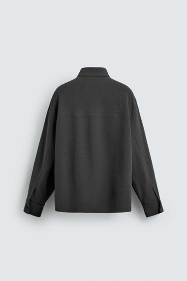 SURCHEMISE RELAXED FIT TEXTURE IRRÉGULIÈRE - Gris foncé de Zara - Image 6