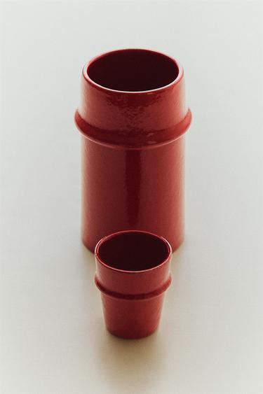 VASE RELIEF FINITION LAQUÉE - Rouge de Zara - Image 5