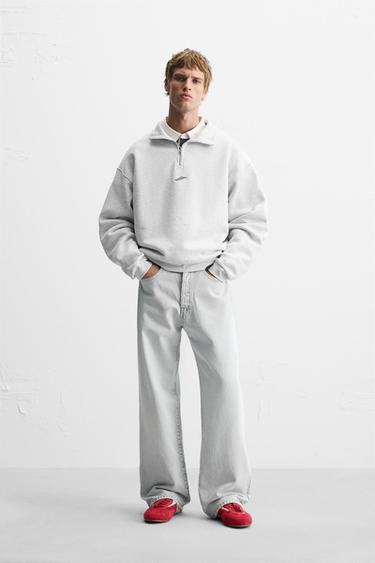 ТОЛСТОВКА С КОНТРАСТНОЙ ВЫШИВКОЙ — СЕРЫЙ от Zara — изображение 0