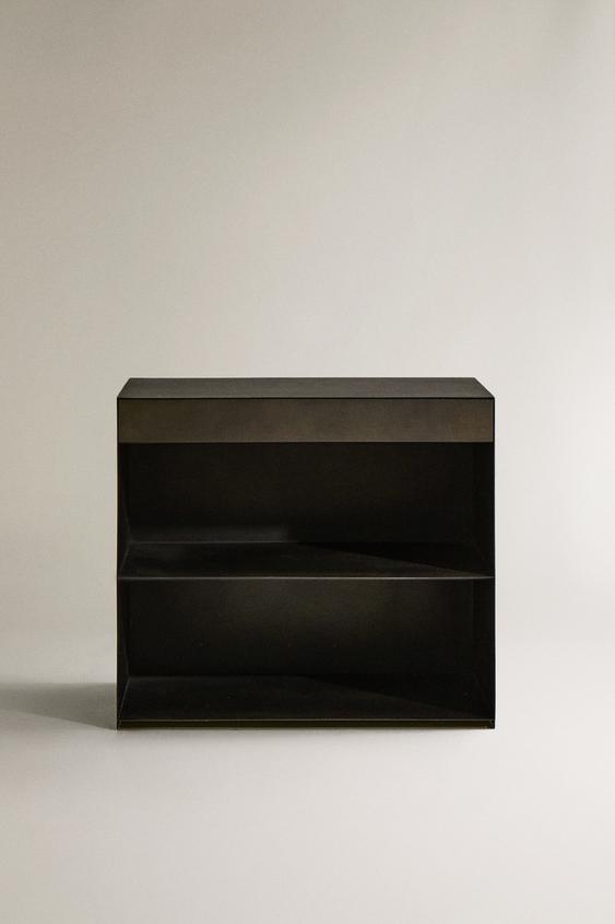 MESINHA DE CABECEIRA DE METAL COM GAVETA - Carvão da Zara - Imagem 0