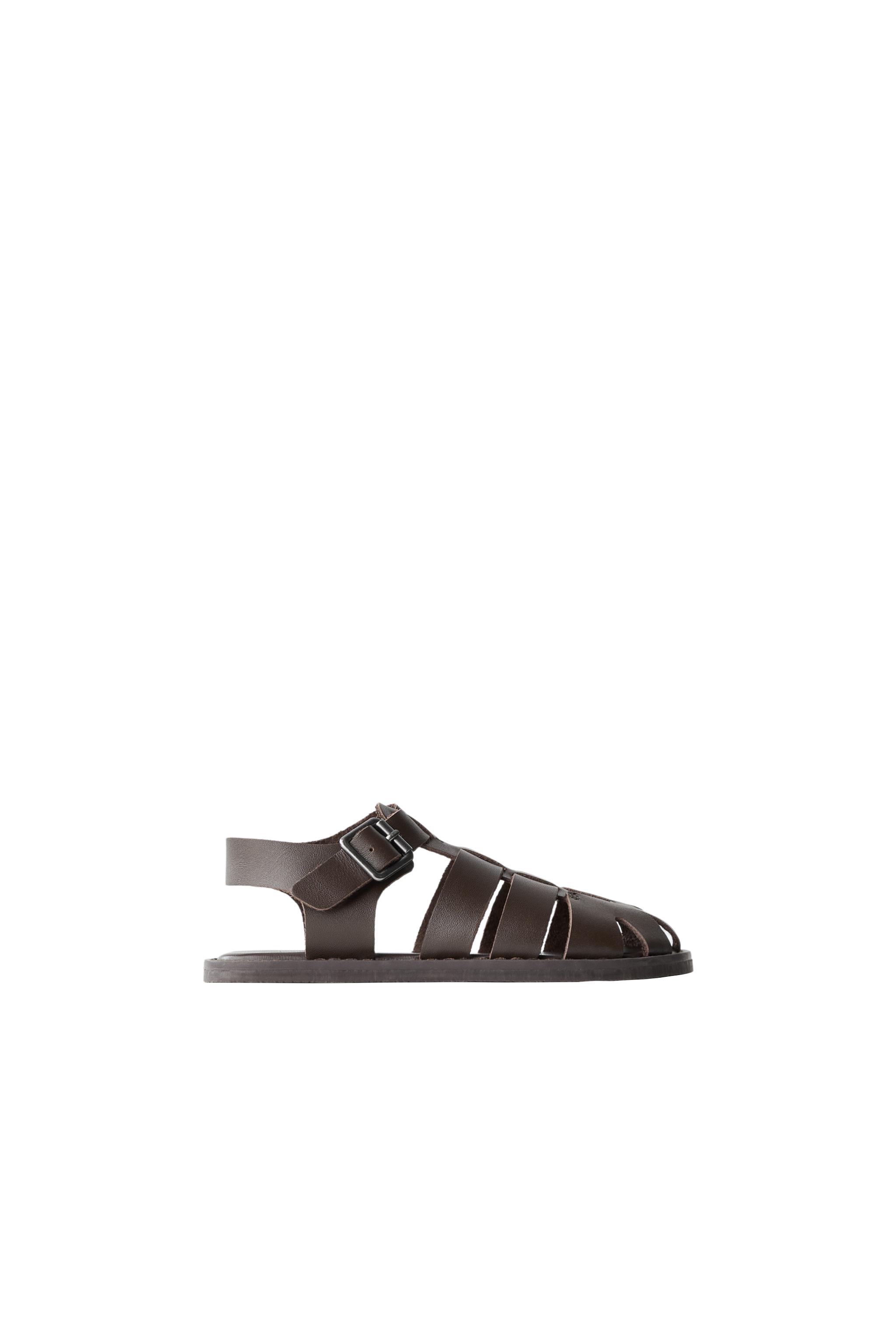 牛革 LEATHER FISHERMAN SANDALS - Brown | ZARA Canada