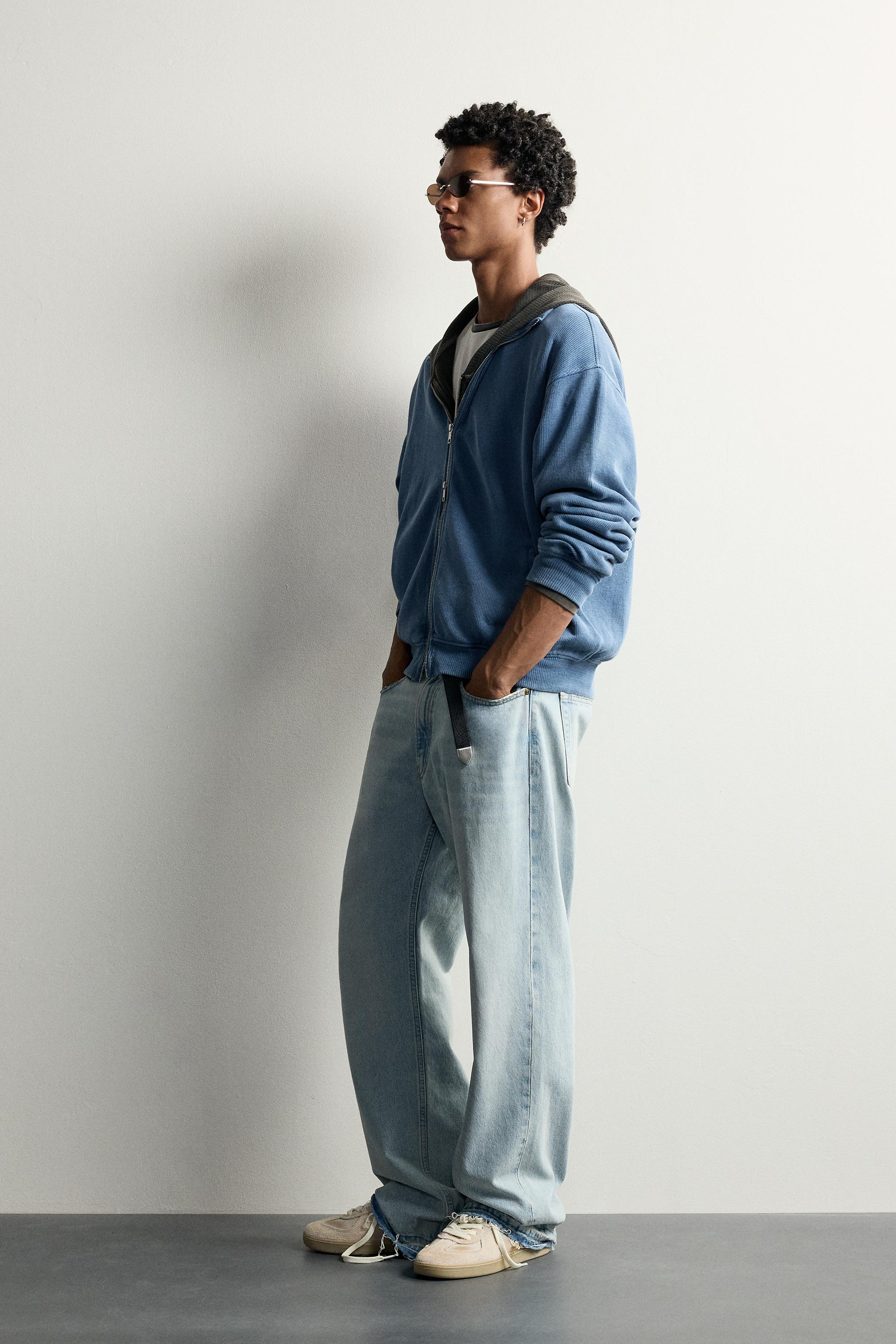 WASHED RIBBED ZIP-UP JACKET
