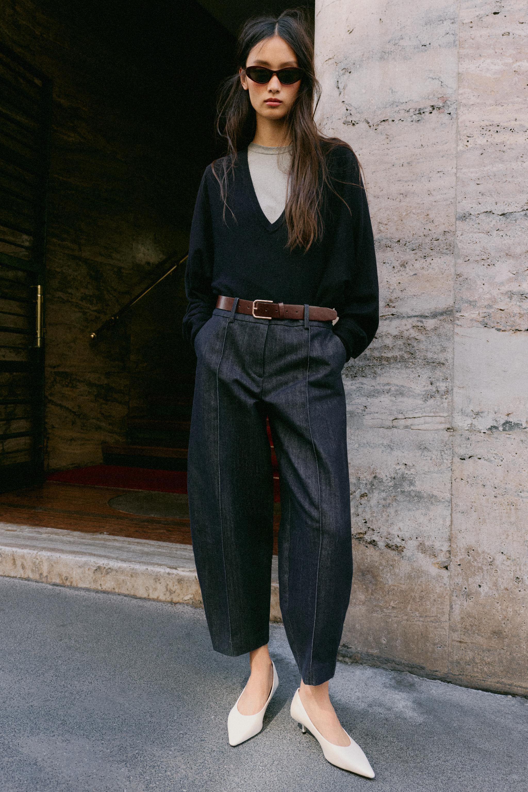 BELTED BALLOON PANTS - Indigo | ZARA United States
