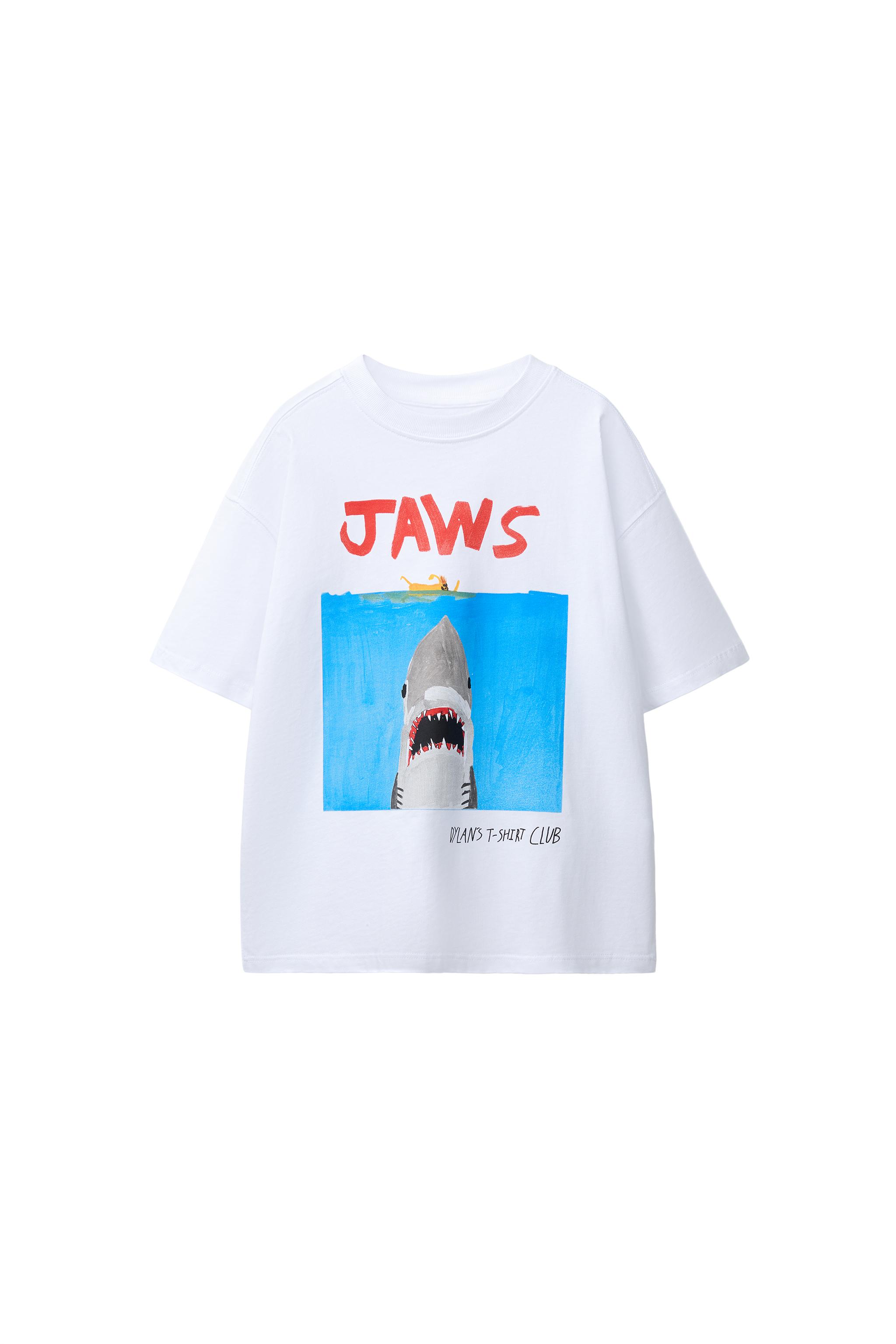 JAWS© X DYLAN´S T-SHIRT CLUB X ZARA ILLUSTRATED T-SHIRT - White