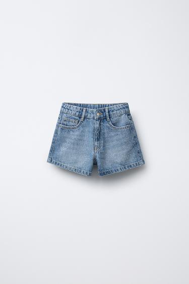 SPARKLY DENIM BERMUDA SHORTS - Blue by Zara - Image 0