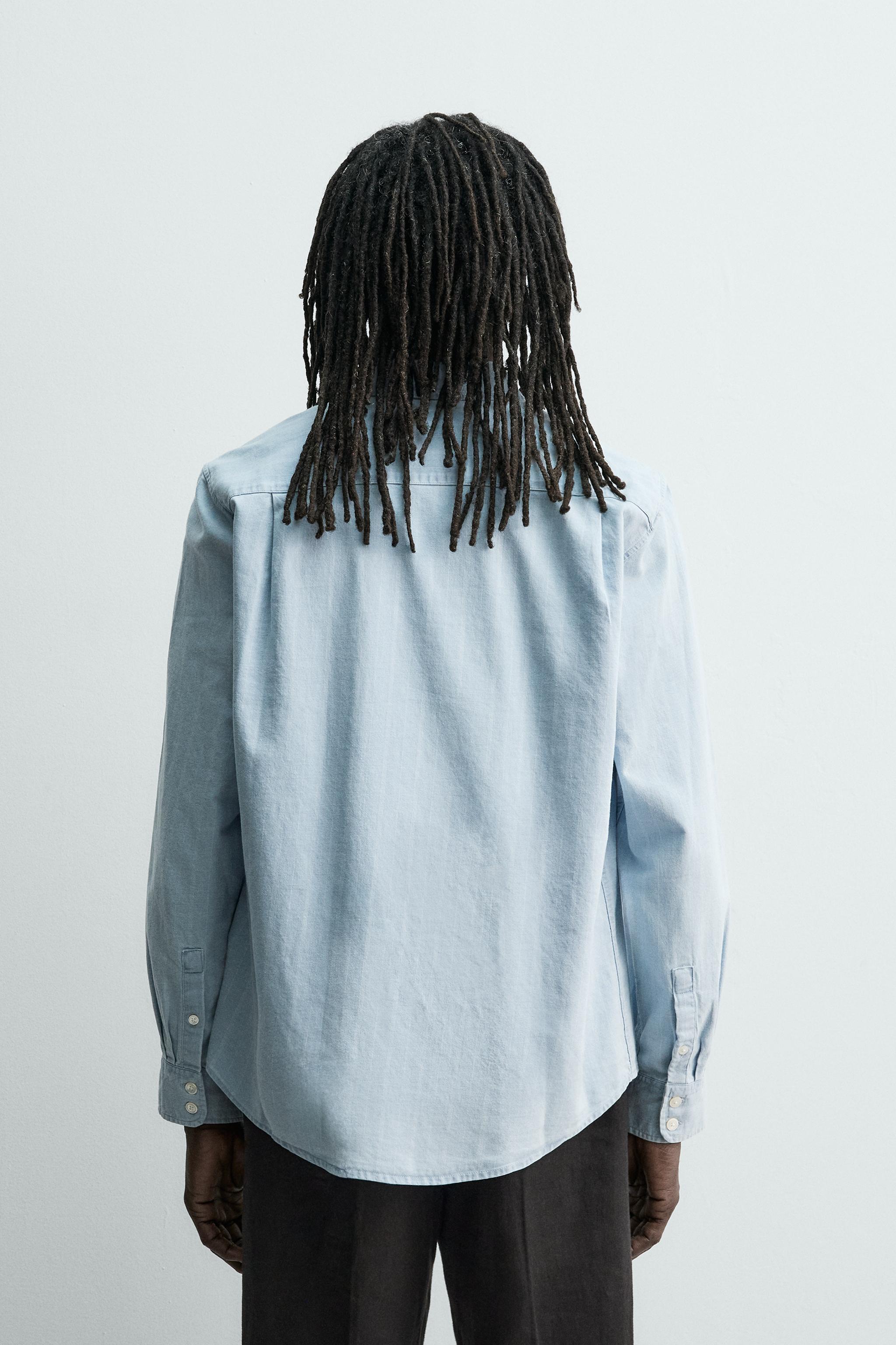 JACQUARD DENIM SHIRT AARON LEVINE X ZARA