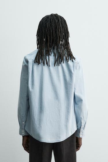 JACQUARD DENIM SHIRT AARON LEVINE X ZARA - Light blue by Zara - Image 2