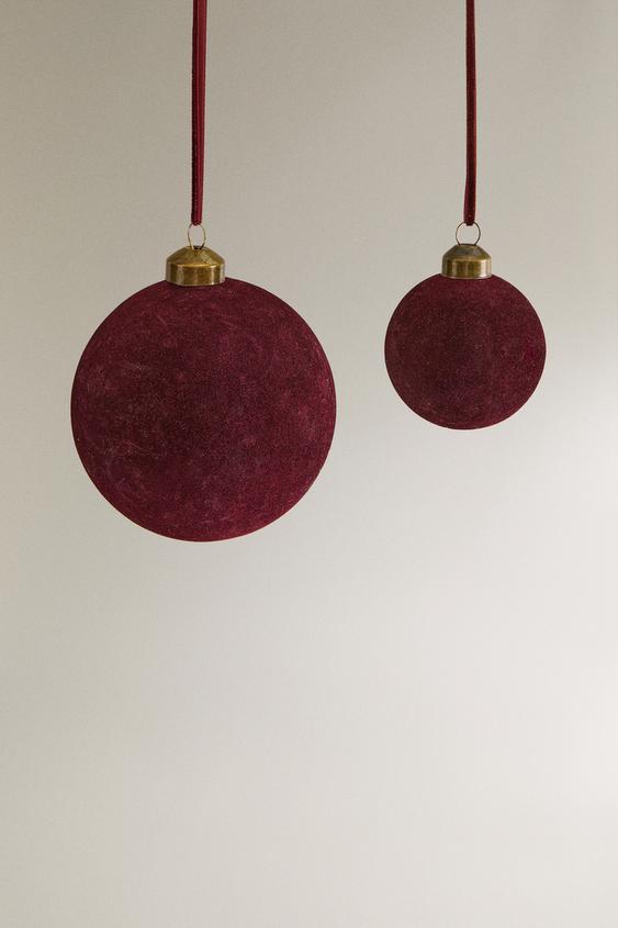 VELVET CHRISTMAS TREE DECORATION - Burgundy | ZARA United States