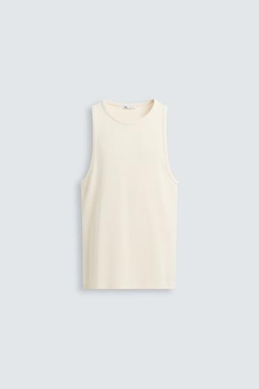 CAMISETA TANK RIB - Beige de Zara