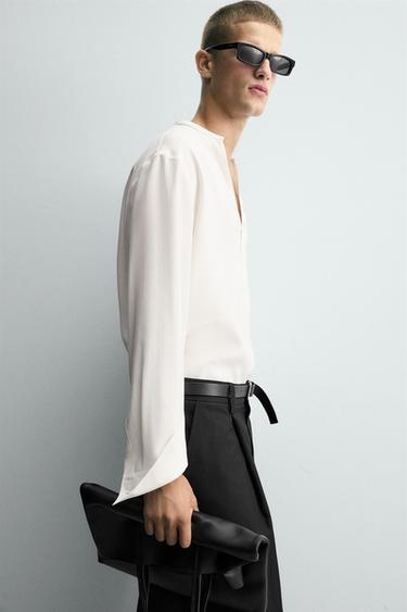 FLOWING RELAXED FIT SHIRT - Oyster-white de Zara - Image 5