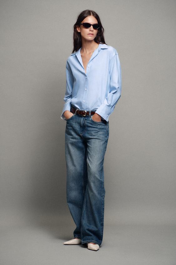 JEANS Z1975 로우라이즈 레귤러 - Zara의 블루 - 이미지 0