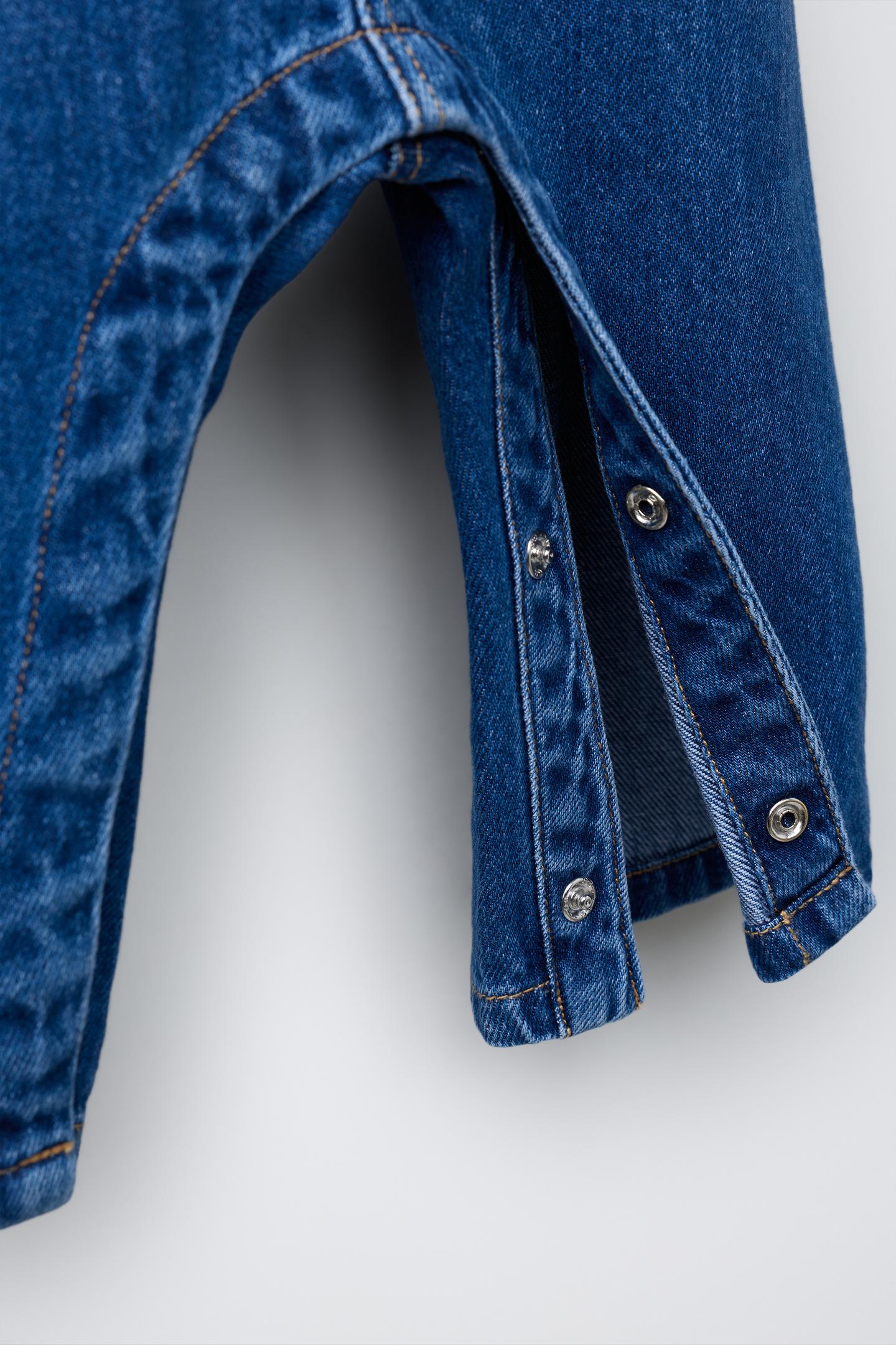 Детский комбинезон Zara Long Denim Overalls, цвет: Синий — фото 5