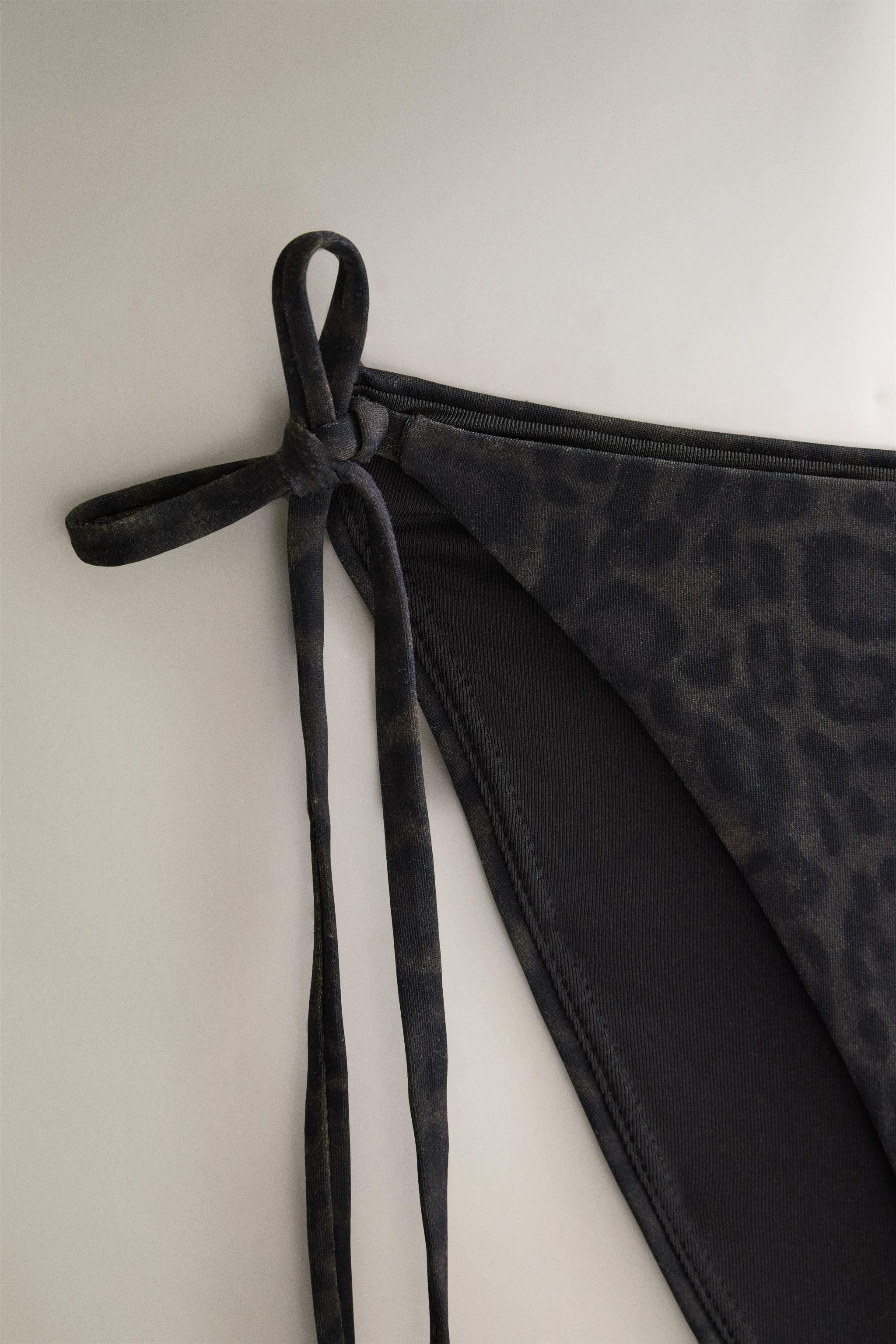 ANIMAL PRINT BIKINI BOTTOM — Brown