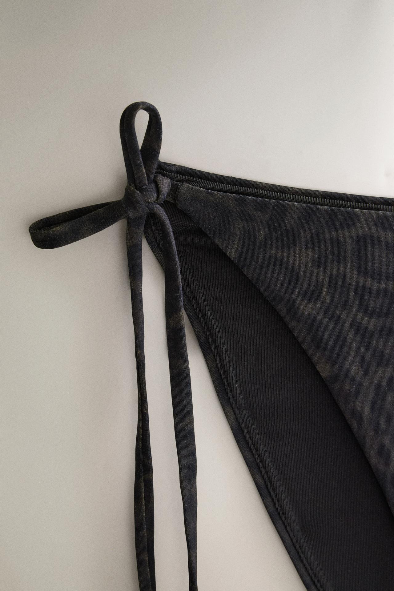 ANIMAL PRINT BIKINI BOTTOM — Brown