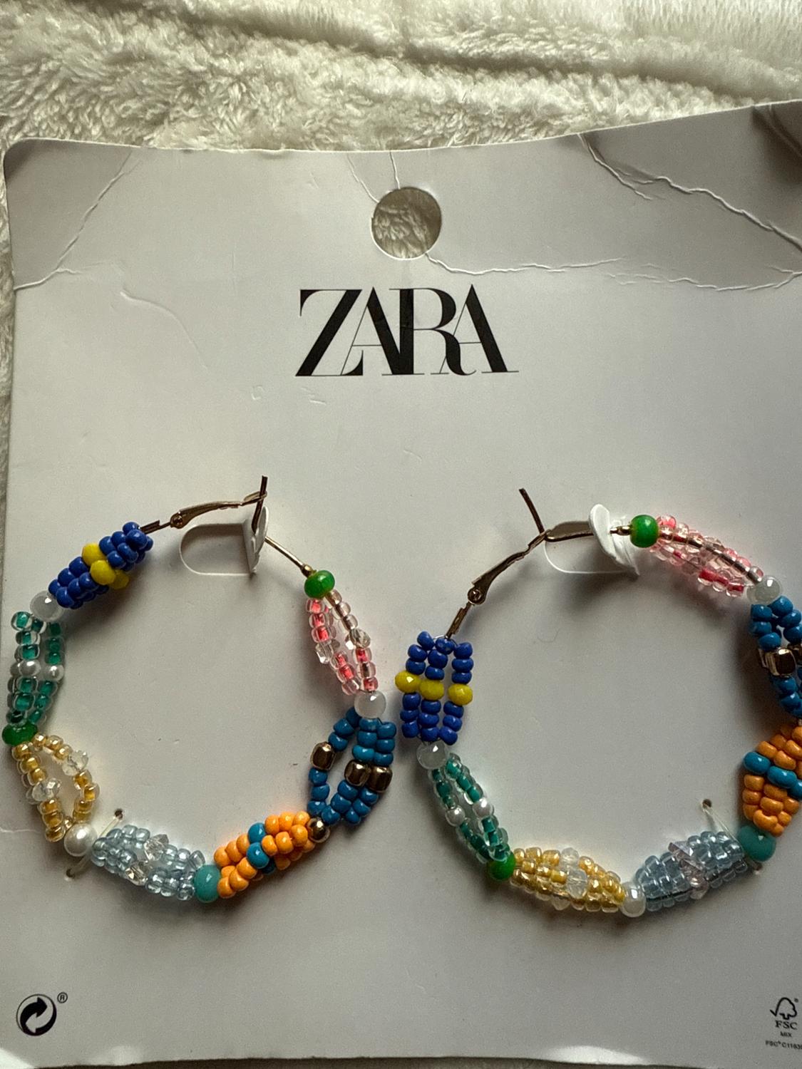 BEAD AND PEARL HOOP EARRINGS - Image 3