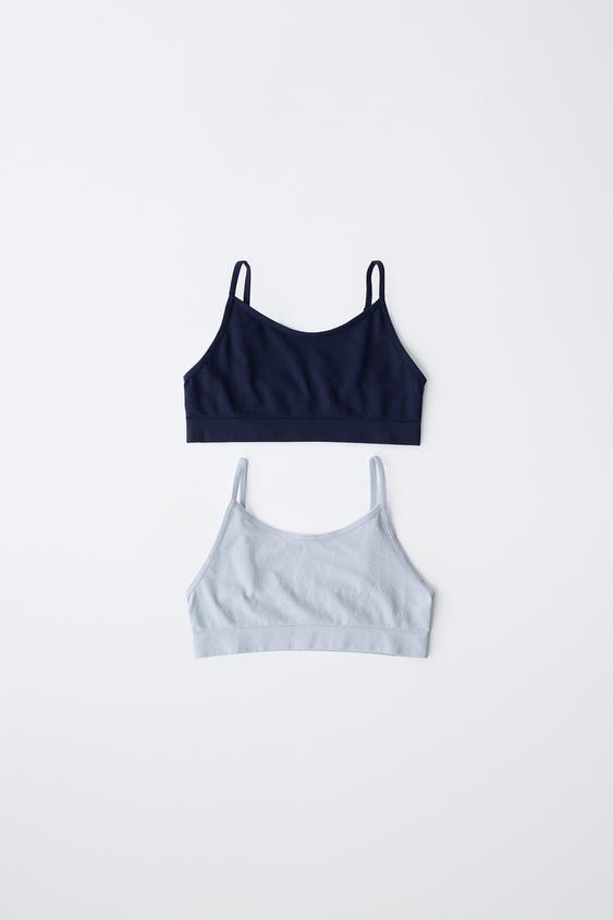 8-14 AÑOS/ PACK DOS TOPS SEAMLESS - Azul de Zara - Imagen 0