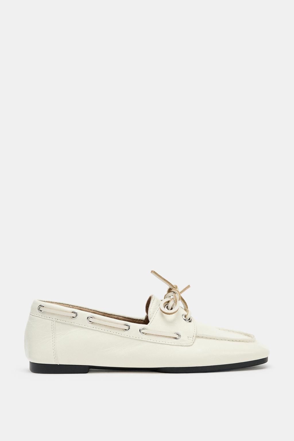 LEATHER LOAFERS WITH EYELETS - image 2
