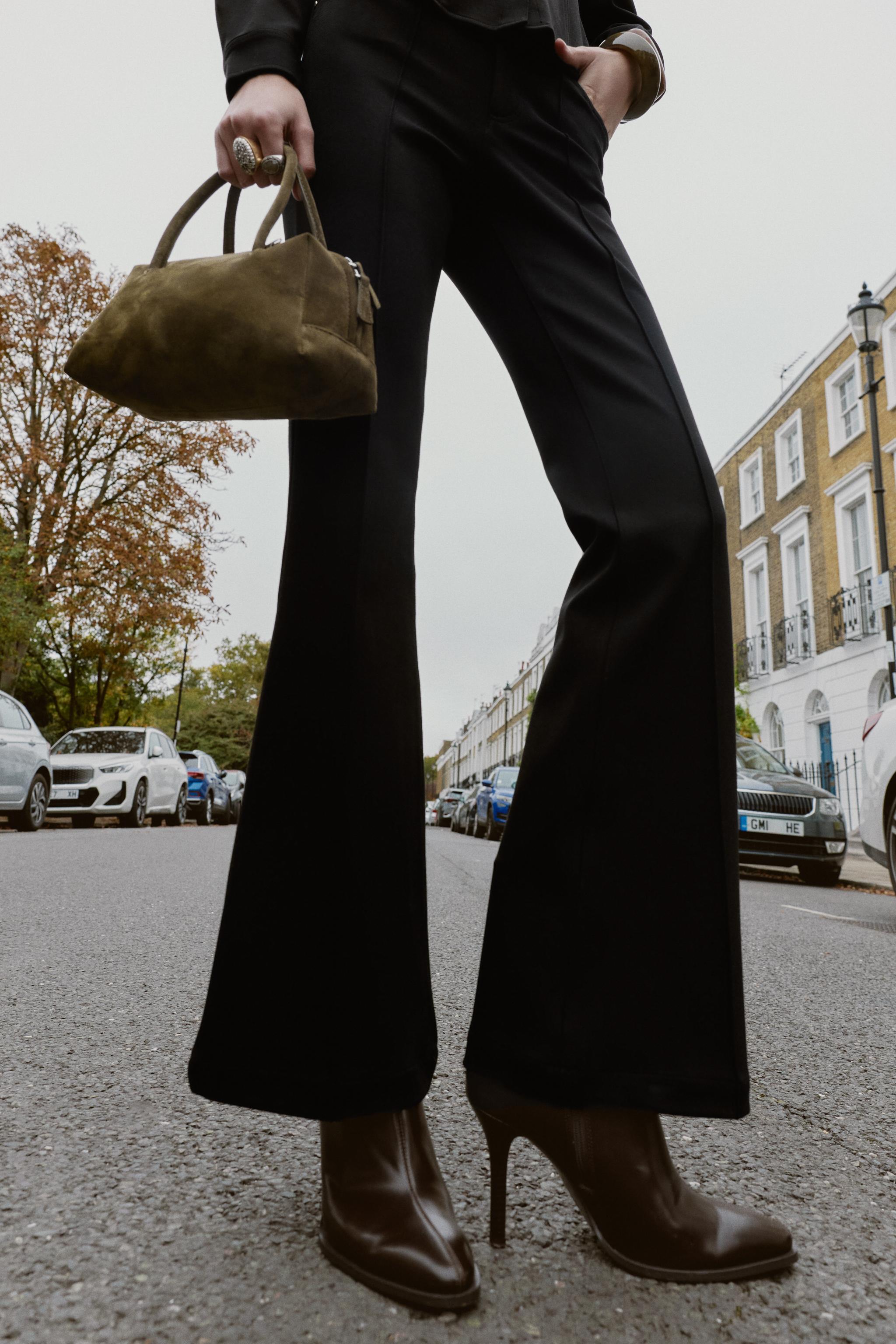 LOW-RISE FLARE PANTS