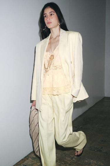 ZW COLLECTION EMBROIDERED ROMANTIC TOP - Oyster-white by Zara - Image 3