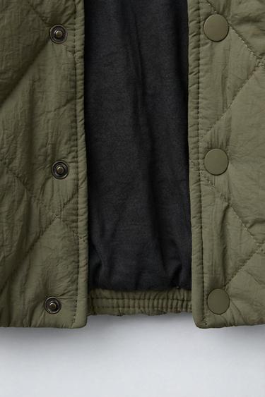 BLOUSON REMBOURRÉ À CAPUCHE BIMATIÈRE - Kaki de Zara - Image 7