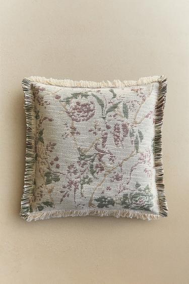 FLORAL COTTON CUSHION COVER - Mid-ecru by Zara - Image 5