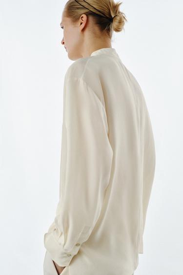 100% SILK SHIRT ZW COLLECTION - Ecru by Zara - Image 2