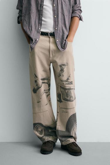 PANTALON BAGGY FIT IMPRIMÉ FORD © - Imprimée de Zara - Image 1