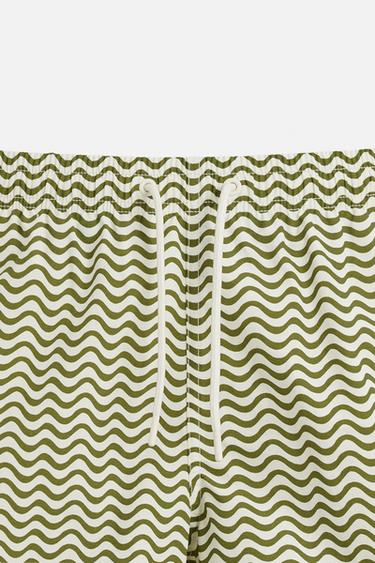 WAVY MID-LENGTH SWIMMING TRUNKS - Ecru by Zara - Image 2