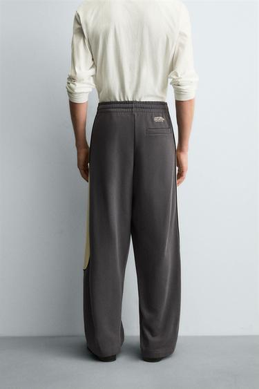 PANTALON COUPE DÉCONTRACTÉE COLOR BLOCK - Gris anthracite de Zara - Image 2