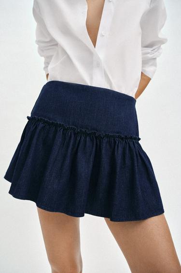 FLARED SKORT - Blue by Zara
