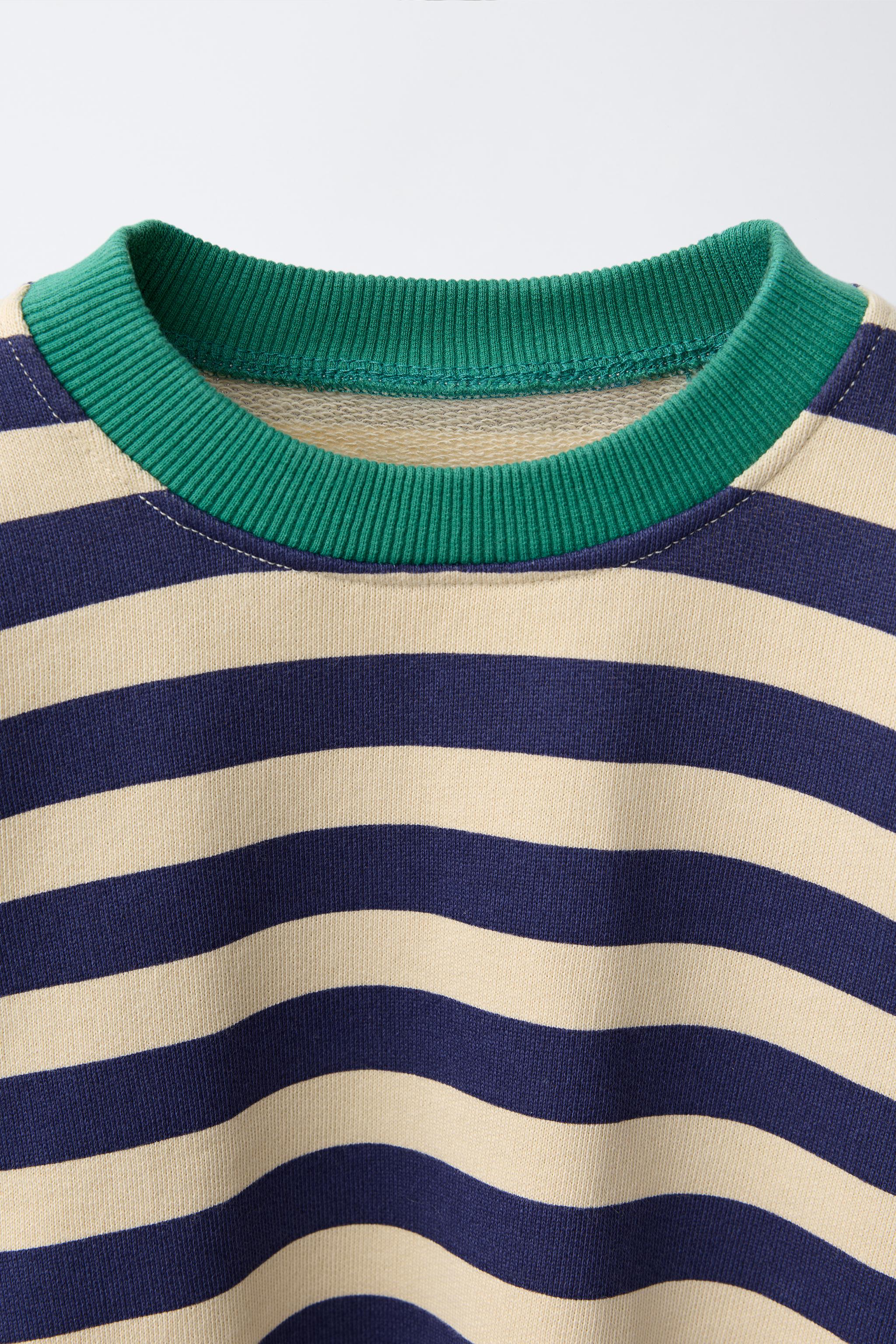 Детские худи Zara CONTRAST STRIPED SWEATSHIRT — фото 4