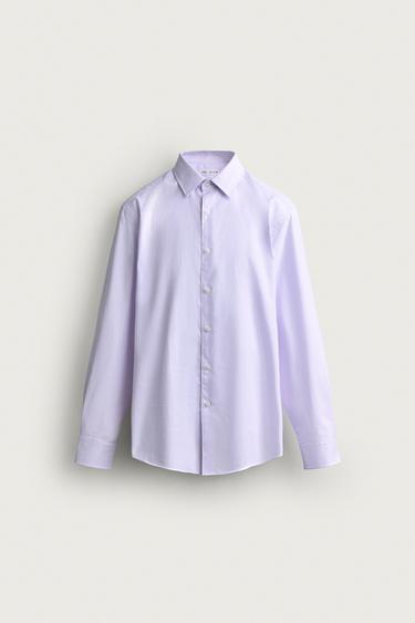 CAMISA SLIM FIT LISTRADA - Malva-claro da Zara - Imagem 0