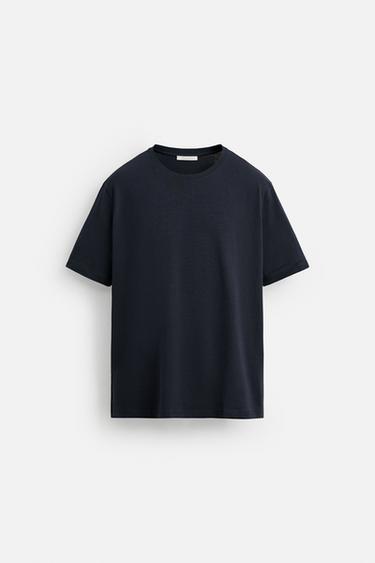 BASIC MEDIUM WEIGHT T-SHIRT - Navy blue by Zara