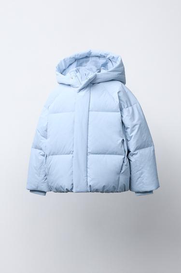 50% 페더 50% 다운 워터 프루프 패딩 파카 - Zara 라이트 블루