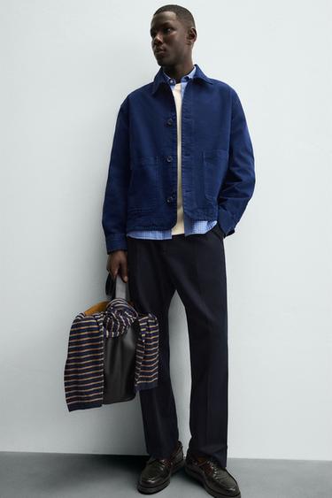 TEXTURED OVERSHIRT WITH POCKETS - Bluish by Zara - Image 6