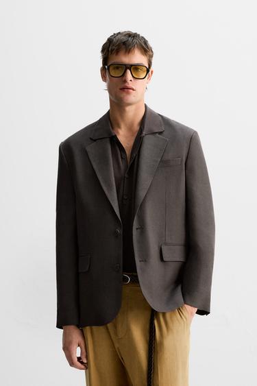 BLAZER TRAJE VISCOSA - LINO LIMITED EDITION - Marrón de Zara